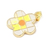 Brass Enamel Pendants KK-B114-15G-01-2