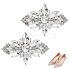 ANATTASOUL 1Pc Flower Alloy with Glass Detachable Shoe Buckel Clips AJEW-AN0007-18-1