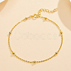 Fashionable 925 Sterling Silver Round Bead Cable Chain Bracelets for Women PE0629-1