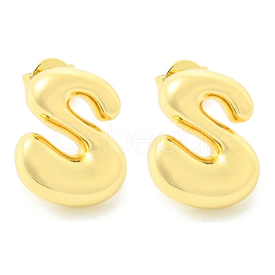 Rack Plating Brass Earrings EJEW-S222-01G-S-1