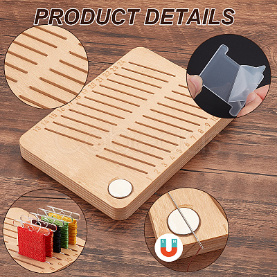 Nbeads Wood Sewing Thread Winding Boards Holder WOOD-NB0002-71-1