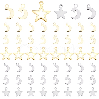 DICOSMETIC 180Pcs 6 Style Stainless Steel Charms STAS-DC0002-19-1