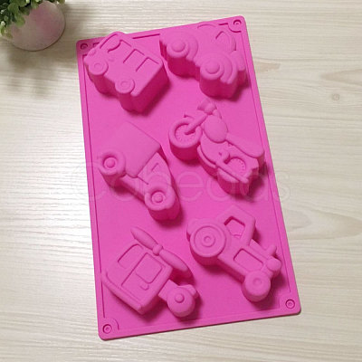 Airplane & Motorcycle & Car & Van & Bus & Tractor Cake Silicone Molds BAKE-PW0001-053-1