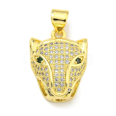 Brass Micro Pave Cubic Zirconia Pendants KK-K354-13G-G-1