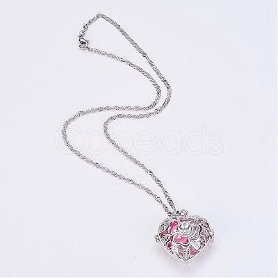 Brass Prayer Box Pendant Necklaces NJEW-JN01862-1