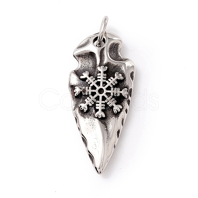 Tibetan Style 304 Stainless Steel Pendants STAS-P305-60AS-1