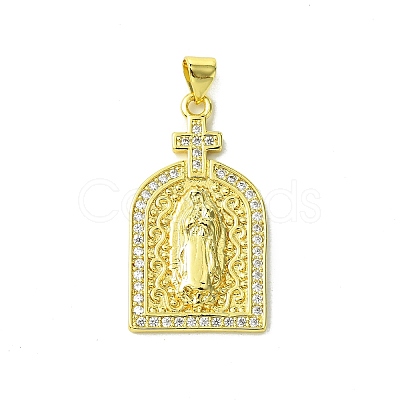 Real 18K Gold Plated Brass Micro Pave Clear Cubic Zirconia Pendants KK-H472-36C-G-1