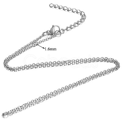 Non-Tarnish 304 Stainless Steel Cable Chain Necklace X-STAS-T040-PJ204-50-1