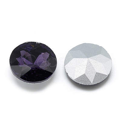 Pointed Back Glass Rhinestone Cabochons RGLA-T029-12mm-17-1