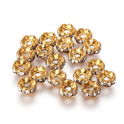 Brass Rhinestone Spacer Beads RB-A014-L7mm-01C-1