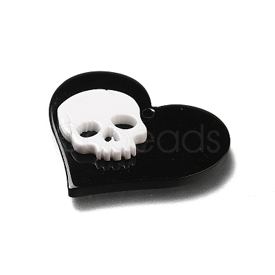 Skull Theme Opaque Acrylic Pendants OACR-L019-01B-1