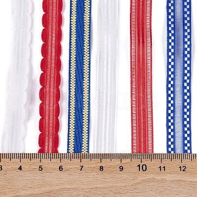 18 Yards 6 Styles Independence Day Polyester & Polycotton Ribbons Sets SRIB-A015-02B-02-1