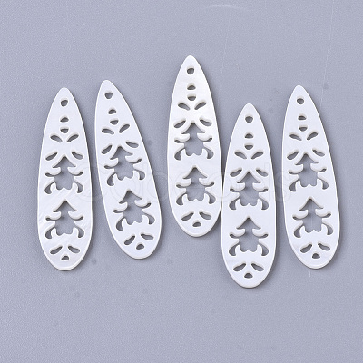 Natural Freshwater Shell Pendants SHEL-N026-26-1