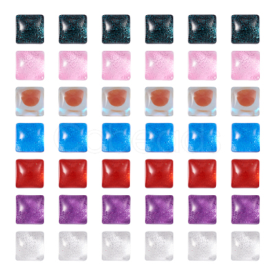 Cheriswelry 140Pcs 7 Colors Electroplate Glass Cabochons EGLA-CW0001-01-1