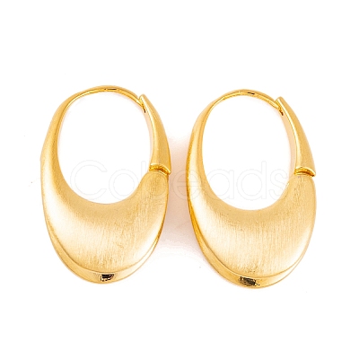 Oval Brass Hoop Earrings for Women EJEW-G391-09G-1