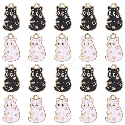 40Pcs 2 Colors Alloy Enamel Pendants JX636A-1