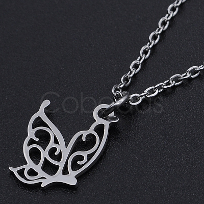 Non-Tarnish 201 Stainless Steel Pendant Necklaces NJEW-S105-JN557-40-1-1