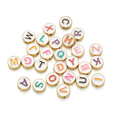 Alloy Enamel Letter Beads ENAM-CJ0001-24-1