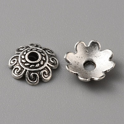 Tibetan Style Alloy Bead Caps FIND-WH0116-06A-AS-1