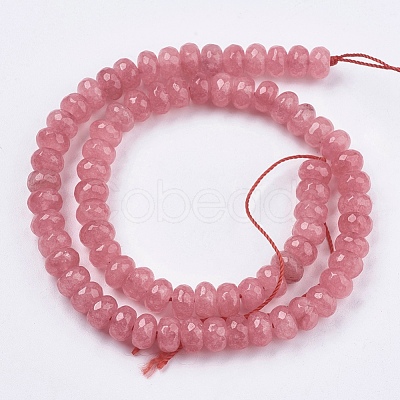 Natural White Jade Bead Strands G-R171-6x8mm-06-1