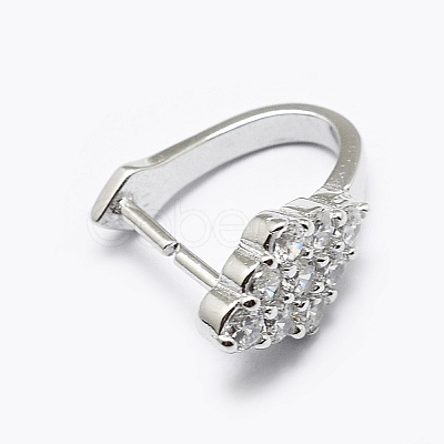 Anti-Tarnish Rhodium Plated 925 Sterling Silver Micro Pave Cubic Zirconia Pendant Bails STER-P034-67P-1