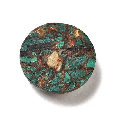 Assembled Synthetic Bronzite and Malachite Cabochons G-I339-08C-1