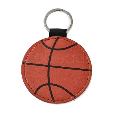 Sport Theme PU Leather Keychain SJEW-K002-08P-02-1