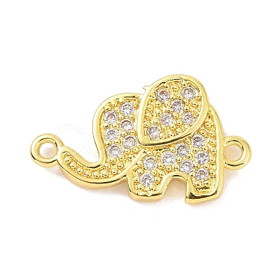 Real 18K Gold Plated Brass Micro Pave Cubic Zirconia Connector Charms KK-L209-049G-01-1