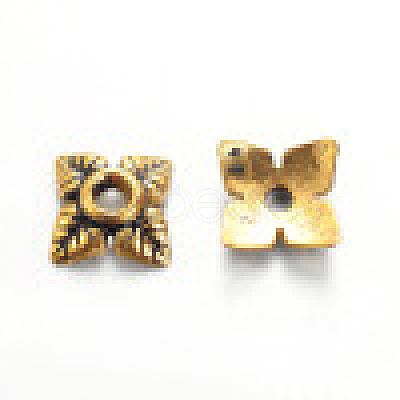 Tibetan Style Alloy Bead Caps X-TIBEB-L005-AG-01-1