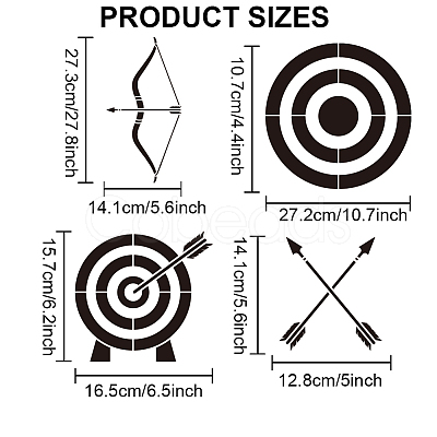 MAYJOYDIY US 1 Set Archery PET Hollow Out Drawing Painting Stencils DIY-MA0004-37B-1