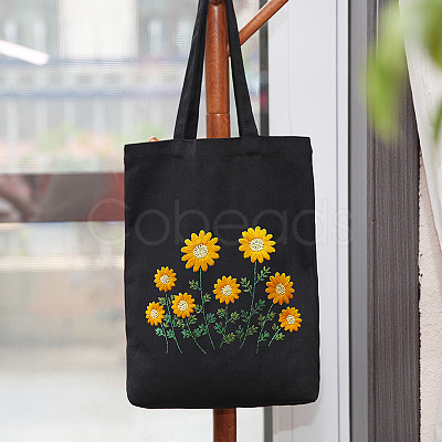 DIY Sunflower Pattern Tote Bag Embroidery Kit PW22121385804-1