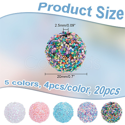 ARRICRAFT 20Pcs 5 Colors Acrylic Beads SACR-AR0001-17-1