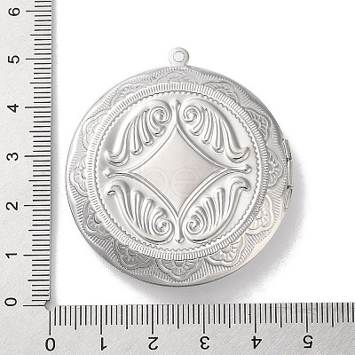 Rack Plating Brass Locket Pendant Cabochon Settings KK-F090-06P-1