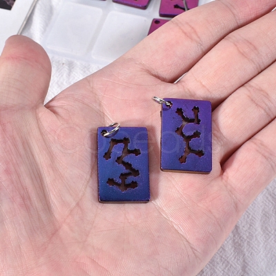 Twelve Constellations Rectangle Pendants Silicone Molds X-DIY-G073-02-1