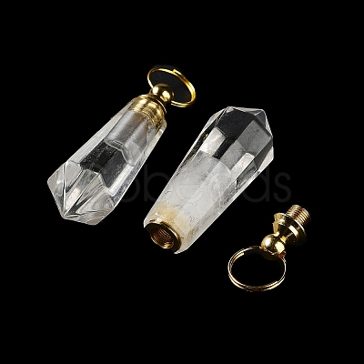 Natural Quartz Crystal Perfume Bottle Pointed Pendants G-A026-15-1