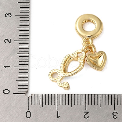 Rack Plating Brass Enamel European Dangle Charms KK-P279-33G-1