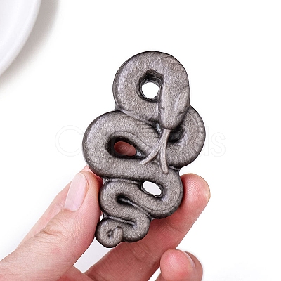 Natural Obsidian Carved Snake Figurines PW-WG1177F-02-1