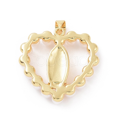 Brass with ABS Plastic Imitation Pearl Pendants KK-G460-06G-1