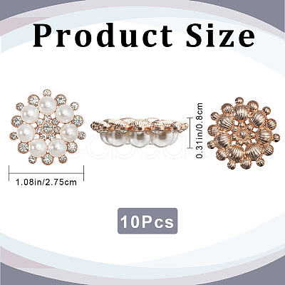 Gorgecraft 10Pcs Flower Sew on Rhinestone FIND-GF0004-93KCG-1