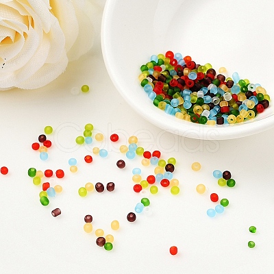 3500Pcs 7 Colors 12/0 Glass Round Seed Beads SEED-YW0001-21-1