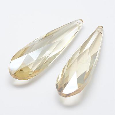 Faceted Teardrop Glass Pendants GLAA-O008-E03-1