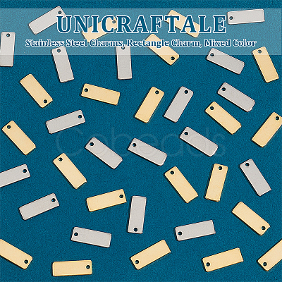 Unicraftale 100Pcs 2 Colors 201 Stainless Steel Charms STAS-UN0054-26-1