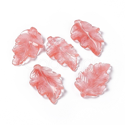 Cherry Quartz Glass Pendants G-I336-01-29-1