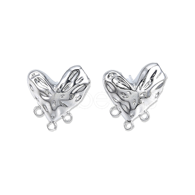 Brass Heart Stud Earring Findings KK-N232-440P-1