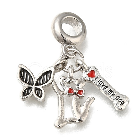 Rack Plating Alloy Enamel European Dangle Charms PALLOY-A009-05P-1