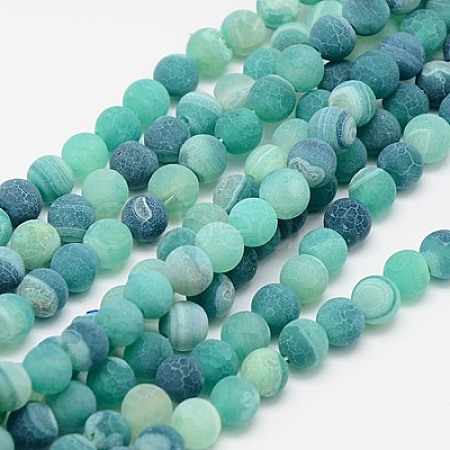 Natural Weathered Agate Beads Strands G-G589-6mm-04-1