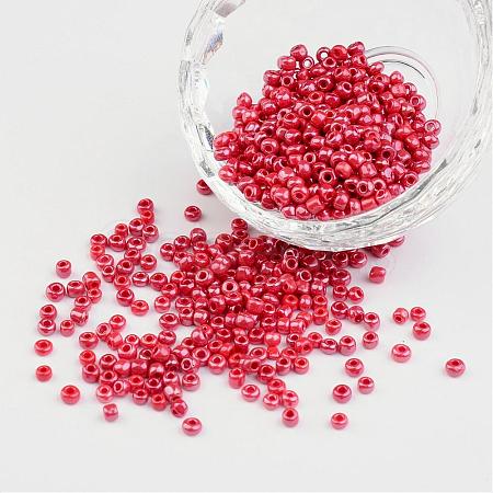 DIY Craft Beads 8/0 Opaque Colors Lustered Round Glass Seed Beads X-SEED-A012-3mm-125B-1