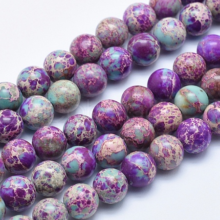 Natural Imperial Jasper Beads Strands G-I122-10mm-15-1