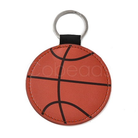 Sport Theme PU Leather Keychain SJEW-K002-08P-02-1