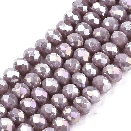 Electroplate Glass Beads Strands EGLA-A034-P4mm-B19-1